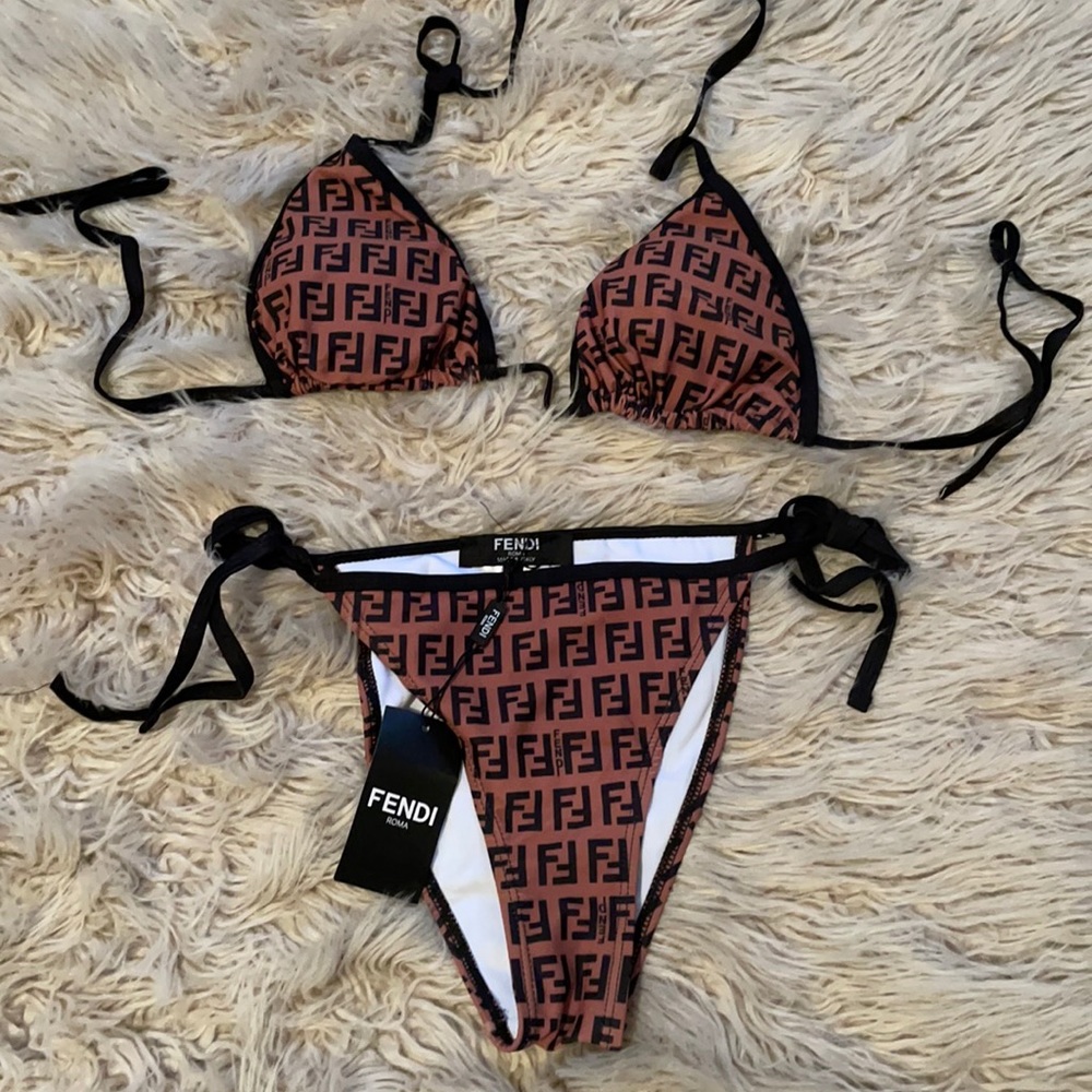 Brown & Black Two piece Bikini